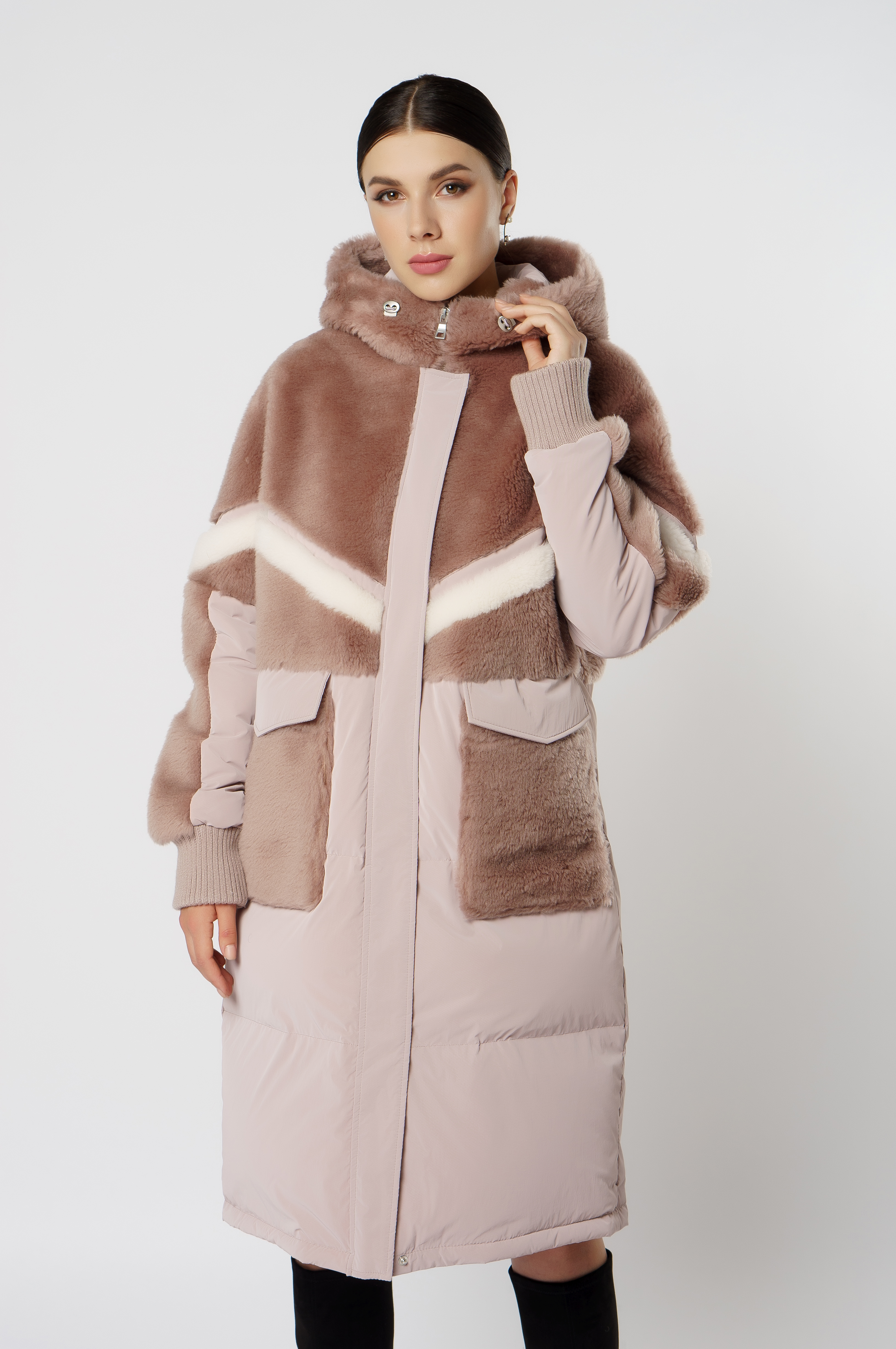 Женские комбинированные пальто