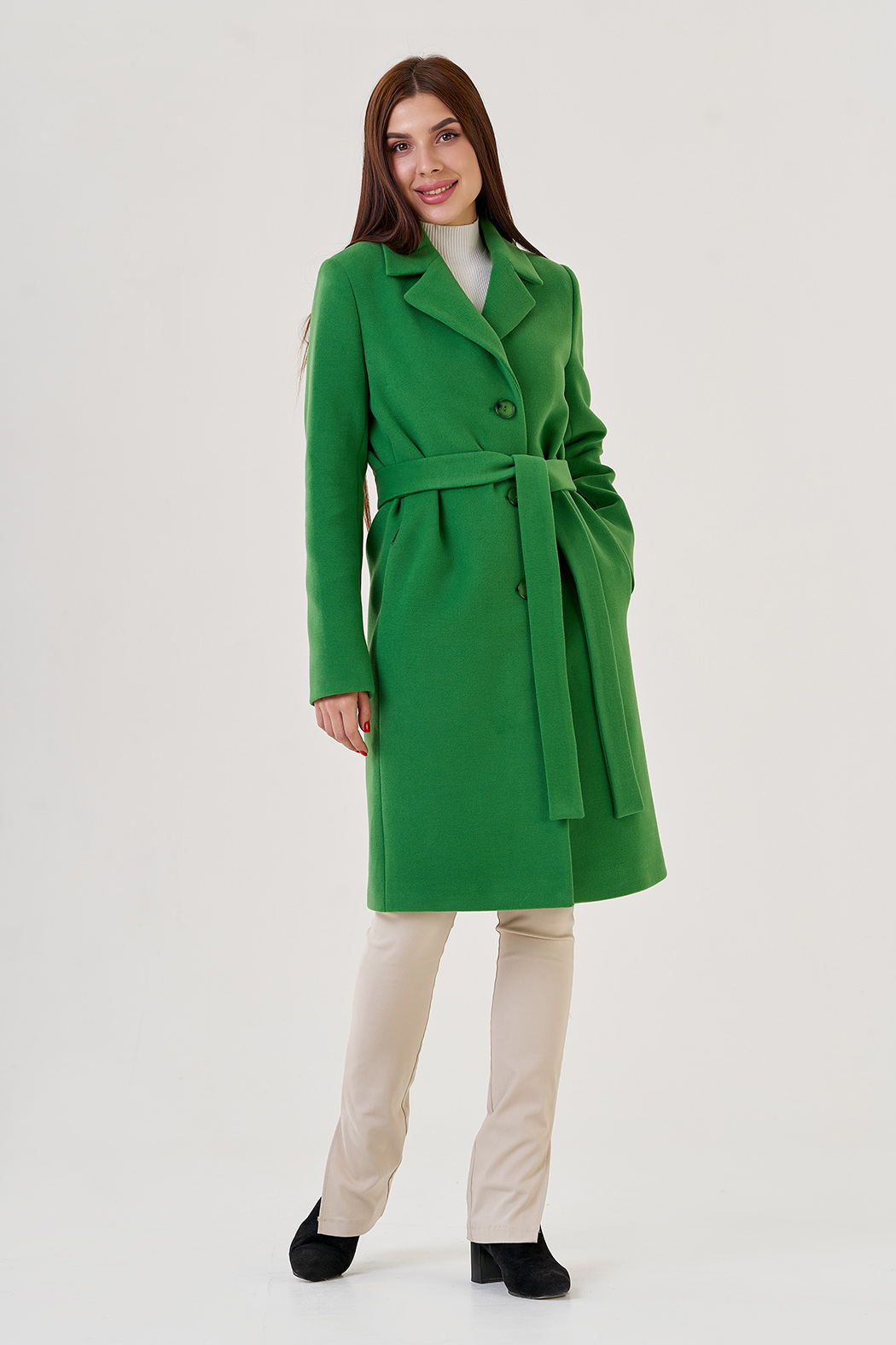 Пальто женское зеленого цвета 79179 (зелёный) купить в интернет-магазине с доставкой