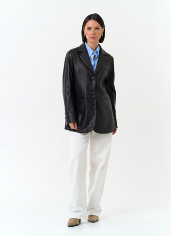 Женский жакет из натуральной кожи