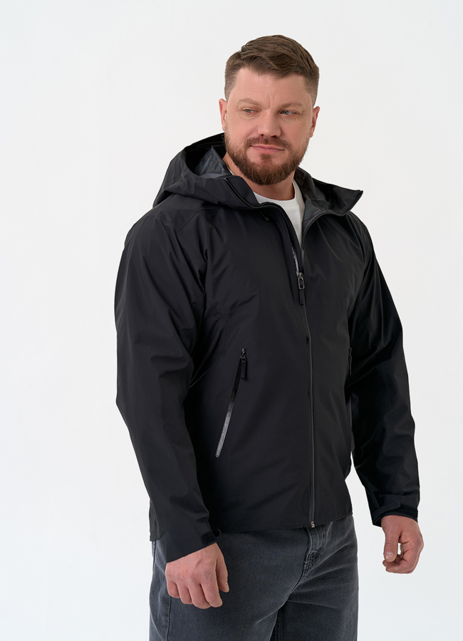 Мужская ветровка черного цвета модель № 32655 универмаг малина