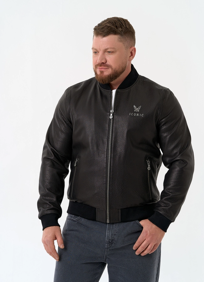 Мужская куртка бомбер из натуральной кожи модель № 32864 универмаг малина