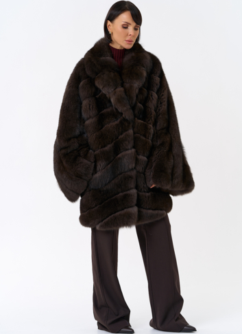 Шуба кимоно из песца