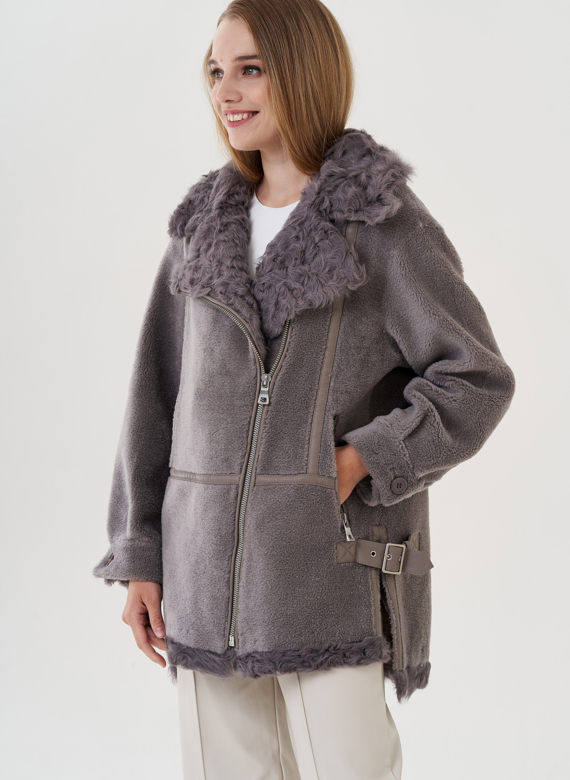 Женская куртка "косуха" из искусственного меха