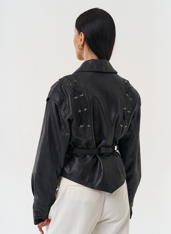 Куртка женская из эко кожи в стиле ретро