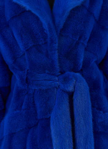 Шуба из норки синего цвета
