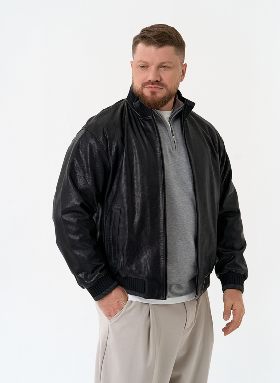 Мужская куртка бомбер из натуральной кожи