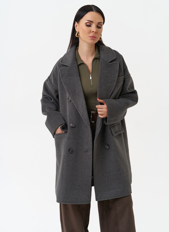 Женское укороченное пальто с поясом