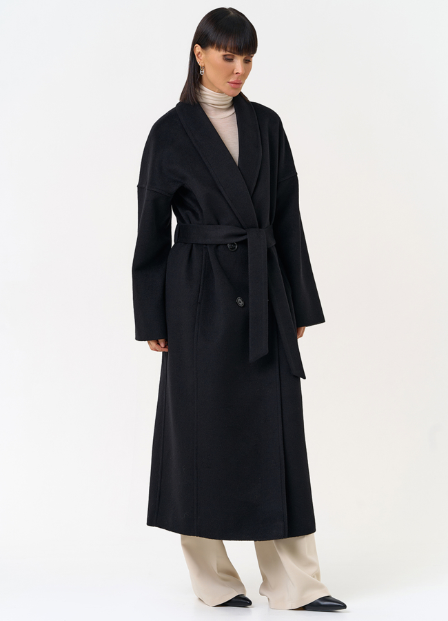 Женское пальто с воротником шаль модель № 31690 универмаг малина