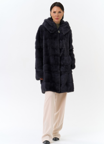 Норковая шуба трансформер с капюшоном