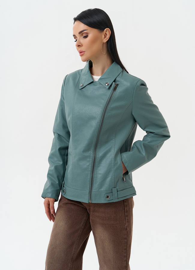 Женская куртка косуха из эко кожи модель № 30385 универмаг малина