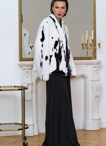 Жакет из меха норки в расцветке "ягуар"