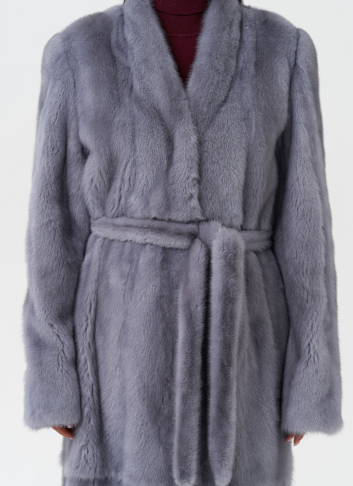 Длинная шуба из меха норки