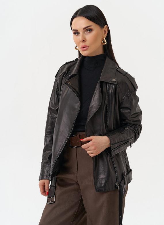 Женская куртка-косуха из натуральной кожи