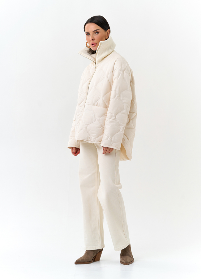 Женская двухсторонняя куртка с высоким воротником модель № 32664 в рассрочку