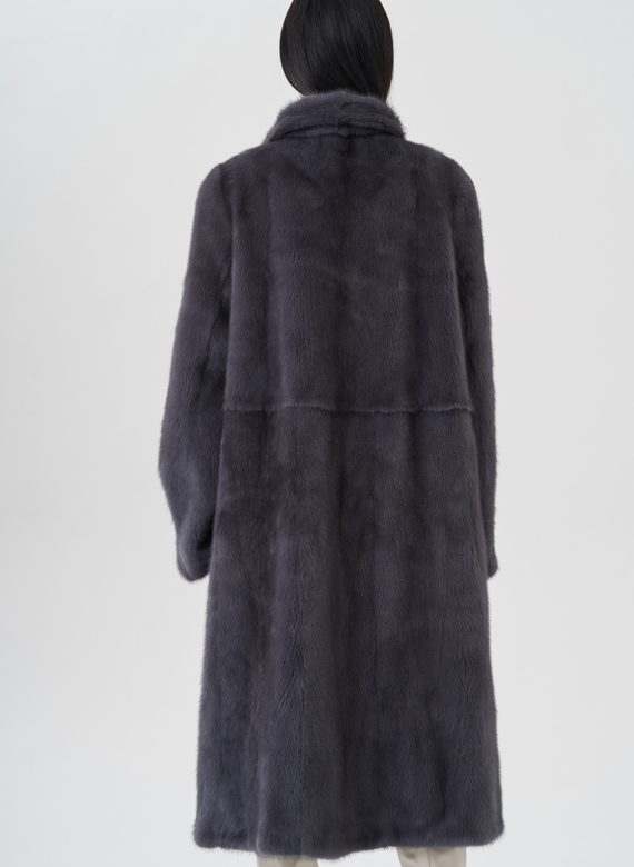 Норковая шуба с воротником стойка 