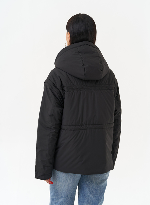 Женская утепленная куртка со съемными рукавами