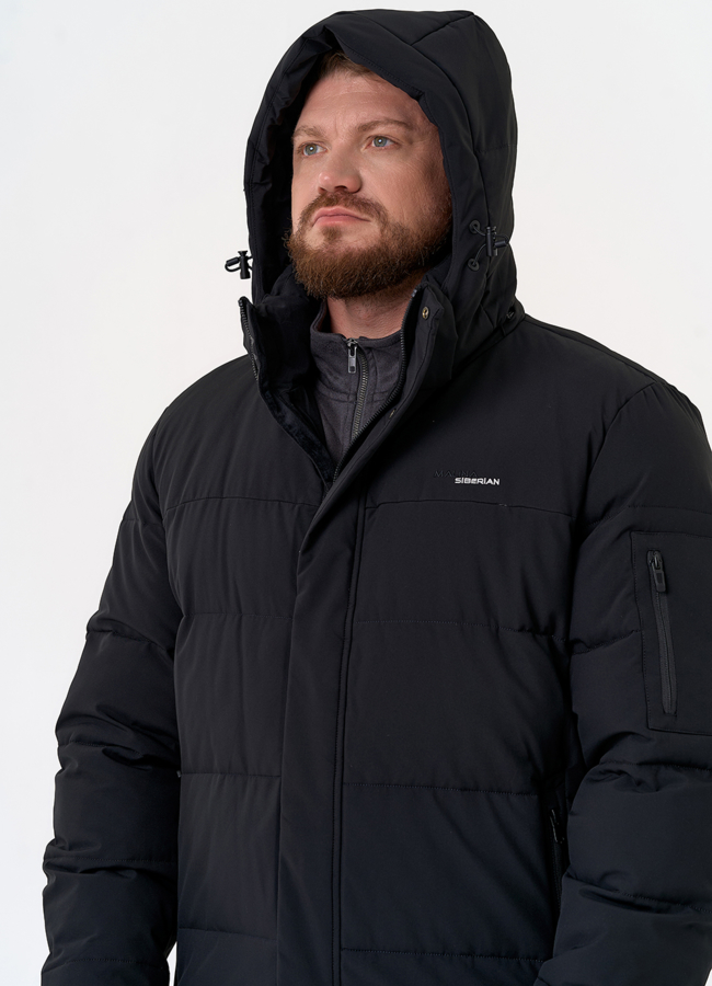 Мужской пуховик с капюшоном модель № 31456 универмаг малина