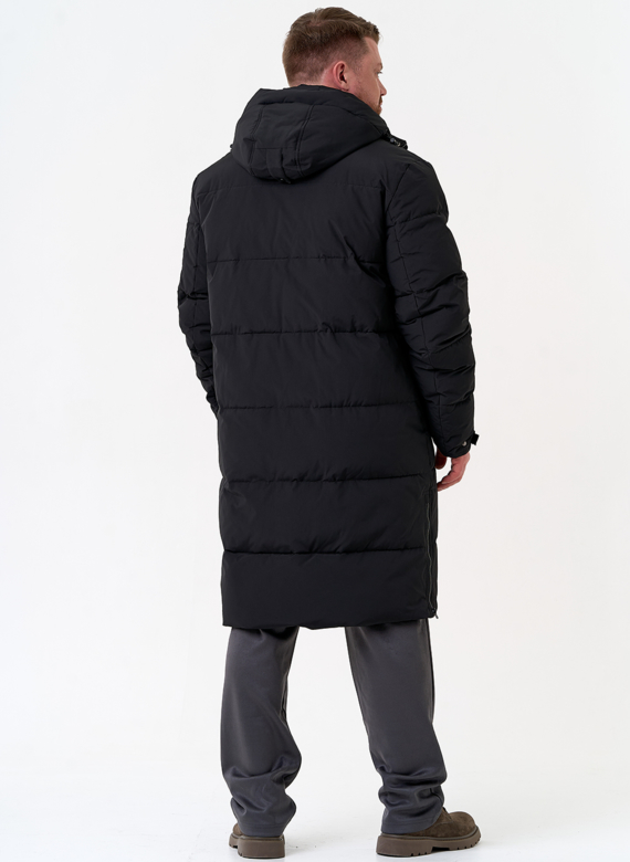 Мужской удлиненный пуховик с капюшоном Мужской удлиненный пуховик с капюшоном