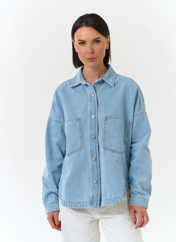 Женская джинсовая куртка рубашка