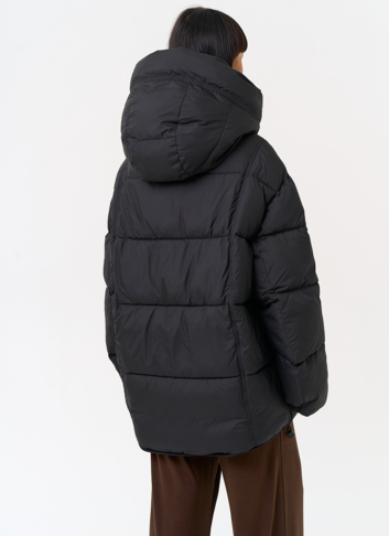 Двухсторонний женский пуховик с капюшоном