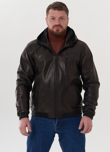 Куртка черного цвета из натуральной кожи