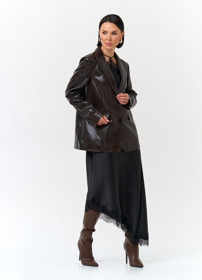 Женский жакет из натуральной кожи модель № 32731 универмаг малина