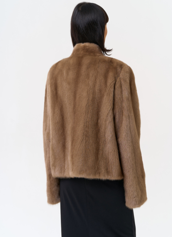 Укороченная шуба из меха норки 