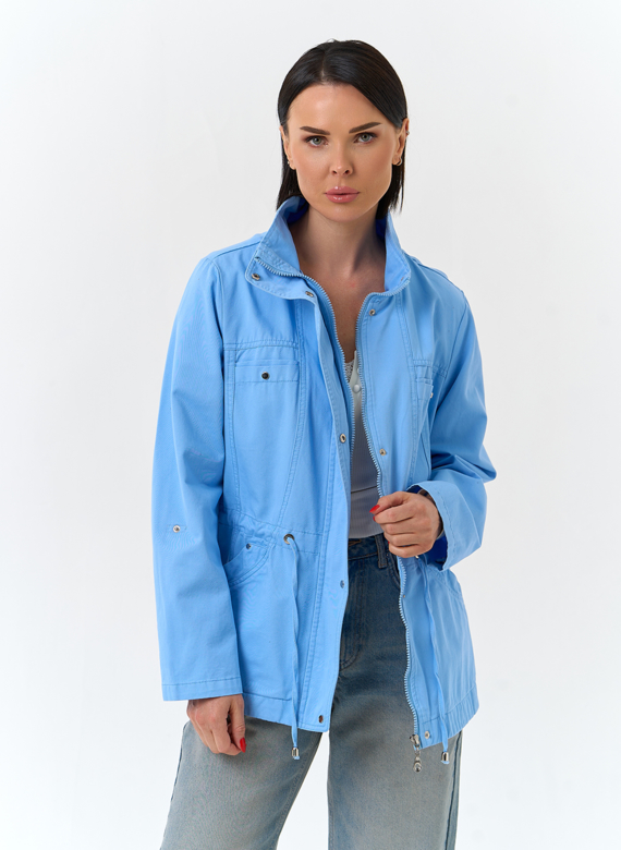 Женская ветровка с воротником стойкой