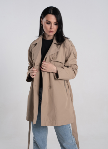 Плащ женский с английским воротником  
