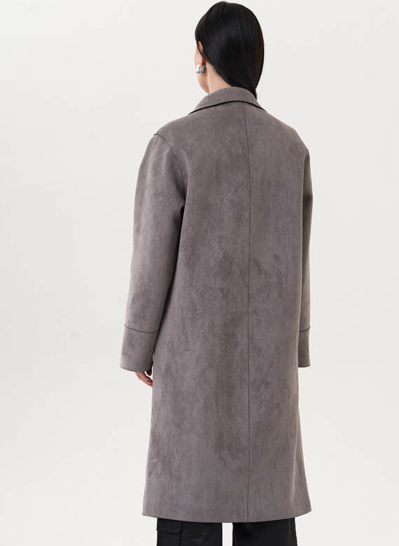 Пальто из эко замши