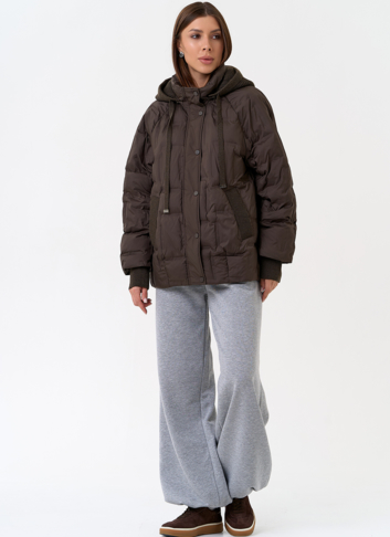 Женская куртка с трикотажным капюшоном