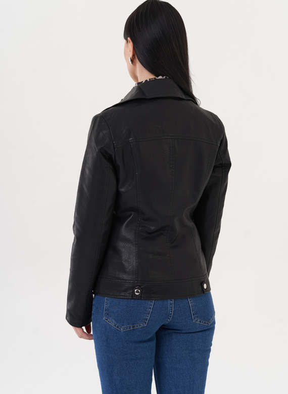 Куртка "косуха" из эко кожи с двойной молнией