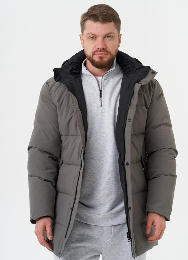 Зимний пуховик с капюшоном модель № 28393 универмаг малина