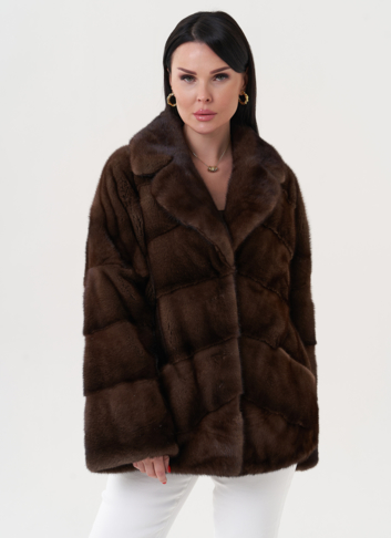 Укороченная шуба из меха норки