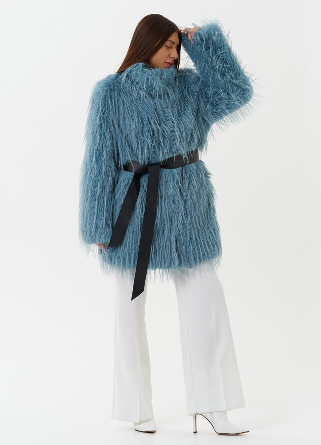 фото Женская шуба под эко страуса модель № 27808