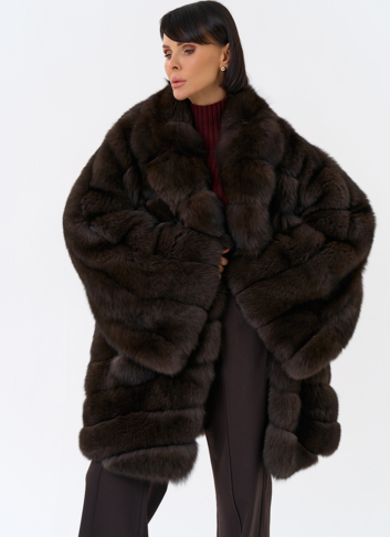 Шуба кимоно из песца