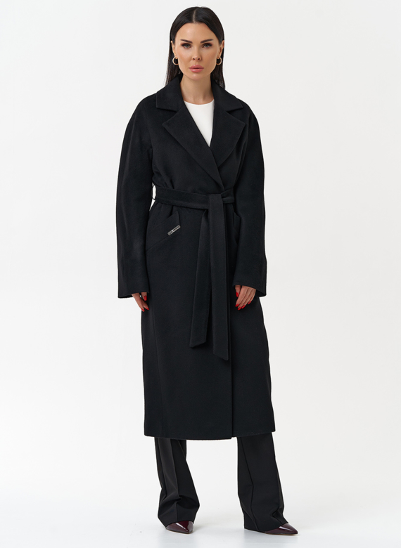 Классическое женское пальто в черном цвете