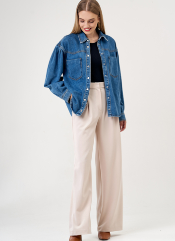 Куртка джинсовая синего цвета