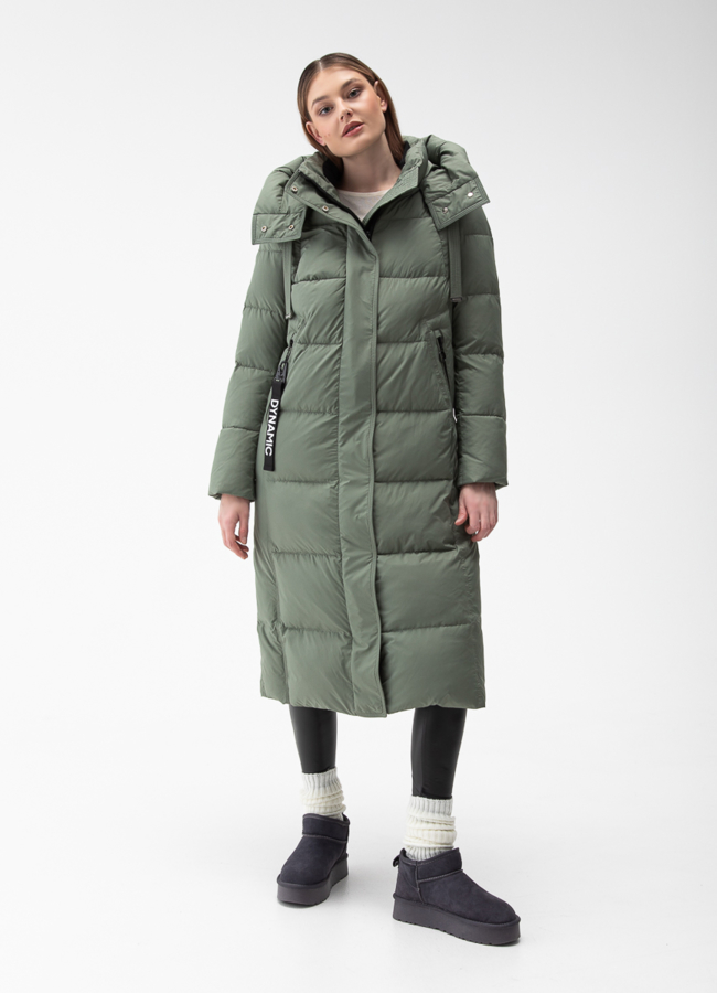 фото Женский пуховик с капюшоном  модель № 28382