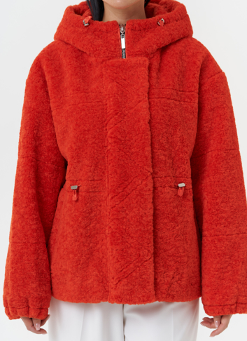 Куртка из эко меха с капюшоном