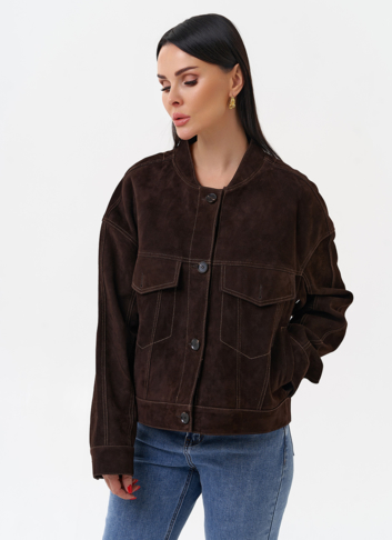 Куртка из замши коричневого цвета