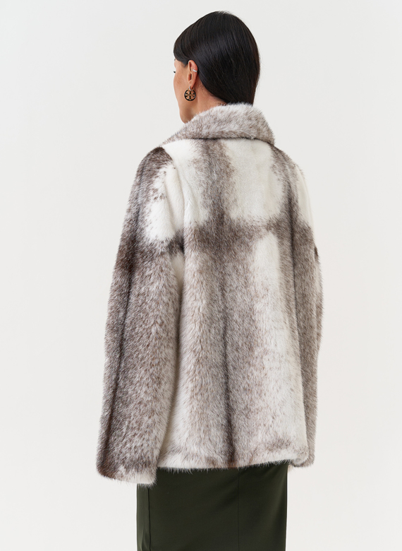 Жакет из норки крестовки cross