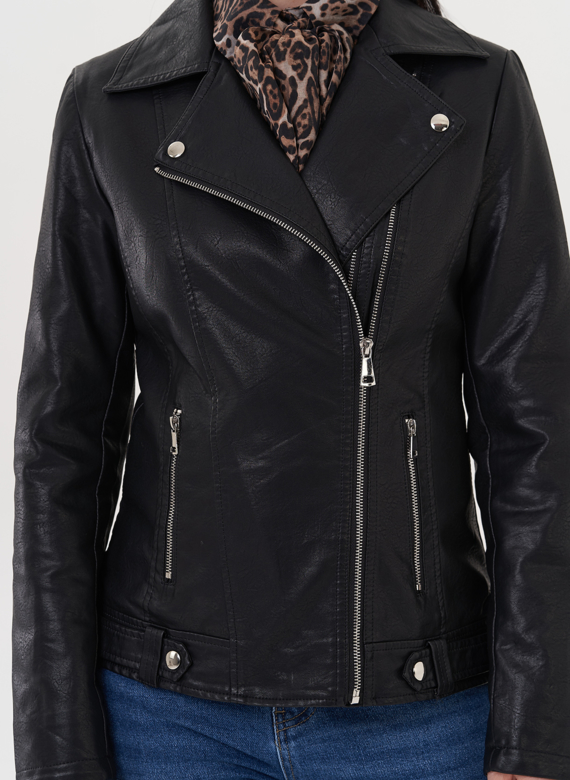 Куртка "косуха" из эко кожи с двойной молнией