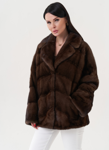 Укороченная шуба из меха норки