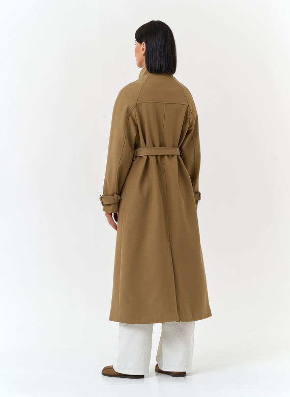 Женский плащ с воротником стойкой