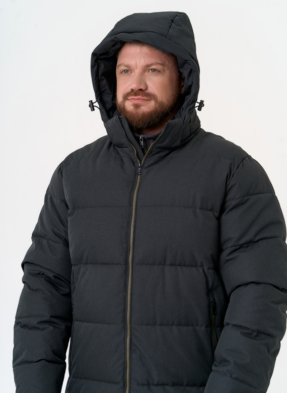 Мужской пуховик с капюшоном  Мужской пуховик с капюшоном