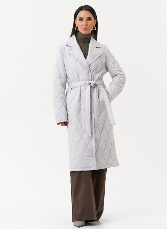 Женское утепленное пальто с английским воротником