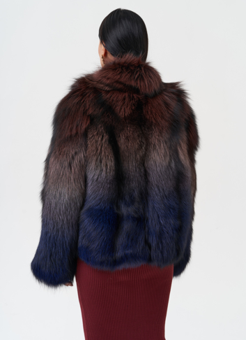 Женская шуба из меха чернобурки