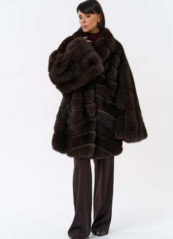 Шуба кимоно из песца