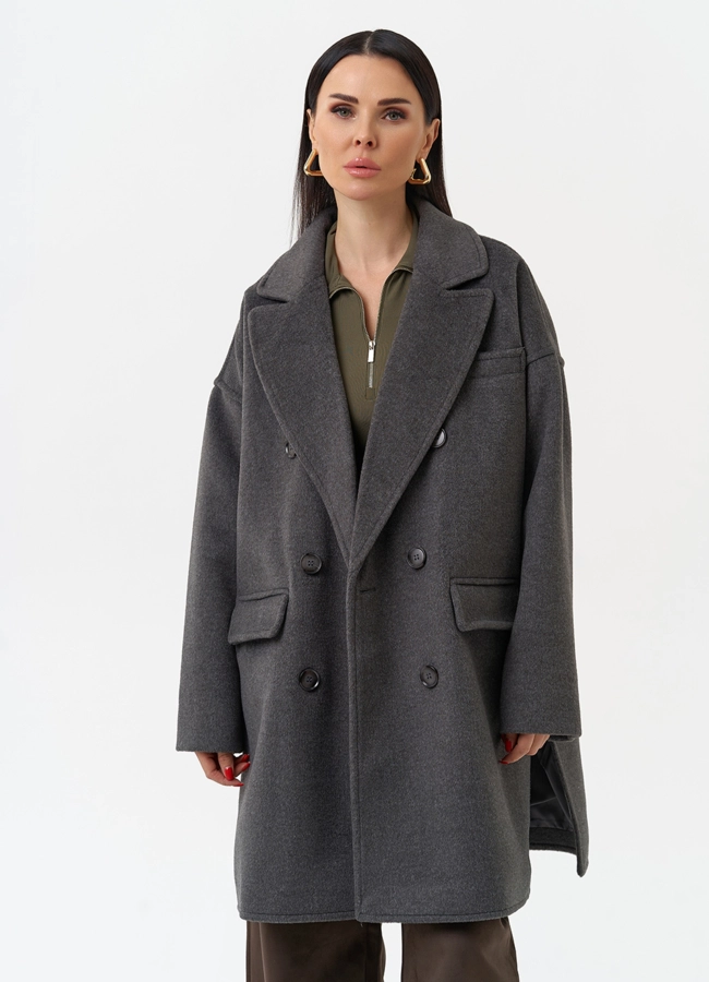 Двубортное женское пальто модель № 30196 универмаг малина